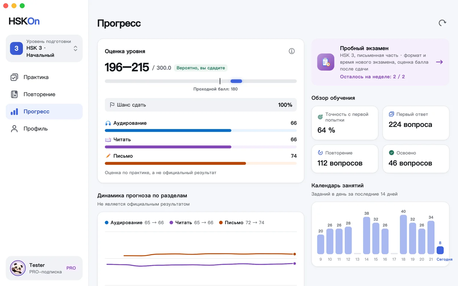 HSKOn · Mac · Прогресс
